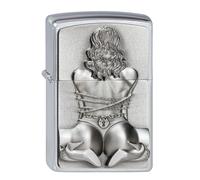 Brushed Chrome Bondage Girl Zippo Lighter - Perfect Gift Check Out Our Shop - perfect gift check out our shop fans fc emblem