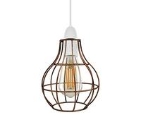 Brushed Coppper Metal Wire Cage Ceiling Light Shade Easy Fit Lamp Shade, Ceiling Hanging Indoor Pendant Light Lampshade for Living Room, Bedroom, Restarurants (Brushed Copper)