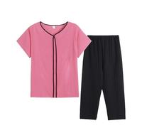 Brushed Cotton Pyjamas Womens Pyjamas For Women Women Summer Middle Embroidered Short Sleeve T Shirt Set Leisure Suits S Leisure Suits For Uk Red Xxxl