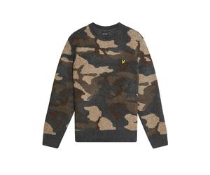 Brushed crew neck camouflage sweatshirt Lyle & Scott Noir L