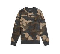 Brushed crew neck camouflage sweatshirt Lyle & Scott Noir XL