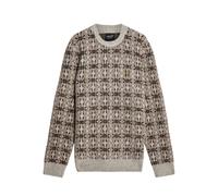 Brushed crew neck jumper Lyle & Scott Intarsia Gris L