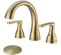 Brushed d 3-Hole Bathroom Faucet with 2 Handles, 20.3 cm, Pop-Up Drain, Ele Design, Construct, Modern Home tial, Easy Inllat