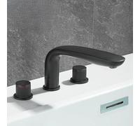 Brushed d & Black 3 Hole Bathroom Faucet Solid Copper a Mixer Tap Hot & Cold Water Design for Modern Bathrooms