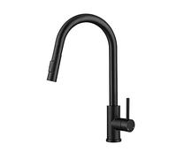 Brushed d Kitchen Tap Mixer, Black Pull Down Faucet, Rotating Sink Mixer, SUS 304 Stainless Steel, Pull Out Kitchen Faucet for Modern Home