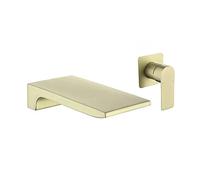 Brushed d Wall Mounted Bathroom Sink Mixer Tap Brass Waterfall Bath Spout Concealed Two Hole Basin Faucet Single Handle Bathtub Filler Tap