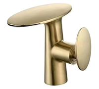 Brushed d Waterfall Basin Mixer Tap - Single Handle Bathroom Faucet for Hot & Cold Water - All-Copper Undercounter Design for Elegant Vanity Upgrade