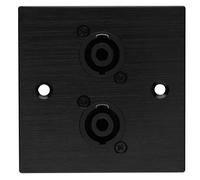 Brushed Dark Aluminium D-Series 2 x Four Pole Speaker Socket Metal Wall Plate