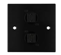 Brushed Dark Aluminium D-Series 2 x HDMI Feedthrough Metal Wall Faceplate