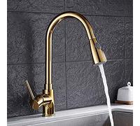 Brushed el Kitchen Faucet Single Handle Pull Out Tap with 360° Swivel Single Hole Design Modern Water Mixer d h (A415)