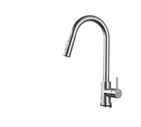 Brushed el Kitchen Faucet, Two Funct Pull Out Mixer, Single Handle Hot & Cold Water Tap, Deck Mounted for Modern Kitchens
