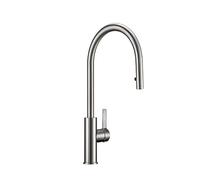 Brushed el Pull-Out Kitchen Faucet Black Brass Deck-Mounted Cold & Hot Water Mixer Single Hole Sprayer for Modern Sin Rotating Design & Slish
