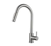 Brushed el Stainless Steel Pull-Down Kitchen Faucet - Heavy-Du Single Hole Hot/Cold Mixer for Kitchen & Bath, G1/2 Connect, Modern Design