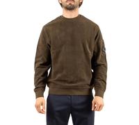 Brushed Emerized Diagonal Fleece Crewneck Sweatshirt - male - C.P. Company - Sweatshirts - Green - L - Sweatshirts & Hoodies L