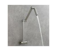 (Brushed) Folding Kitchen Sink Faucet Rotating Extension Single Cold Tap Wall Mounted