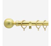 New Edge Blinds Brushed Gold 28mm Ball Fixed Length Metal Curtain Pole | Size: 85 cm New Edge Blinds Gold 85 cm