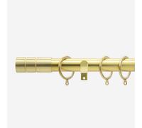 Brushed Gold 28mm Barrel Fixed Length Metal Curtain Pole 430Cm