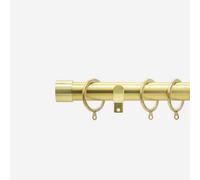 Brushed Gold 28mm End Cap Fixed Length Metal Curtain Pole 410Cm