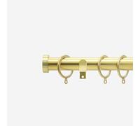 Brushed Gold 28mm Stud Fixed Length Metal Curtain Pole