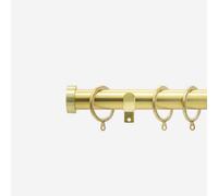 New Edge Blinds Brushed Gold 28mm Stud Fixed Length Metal Curtain Pole | Size: 270 cm New Edge Blinds Gold 270 cm