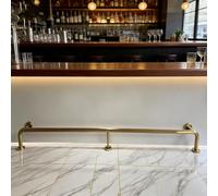 Brushed Gold Bar Foot Rail 2 3 5 6 8 10 12 14 15 16 18 ft Long, Stainless Steel Undercounter Foot Rail, Kitchen Island Foot Rest Pole(3.7ft(113cm))