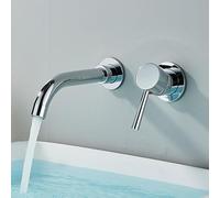 Brushed Gold Basin Faucet Concealed Wall Mounted Faucet Tap 360 Rotation Single Handle Hot Cold Water Bath Mixer Tap (Color : Cromo)