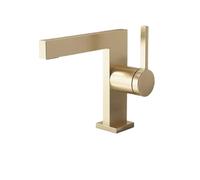 Brushed Gold Basin Faucet Deck Mounted Single Handle Bath Sink Taps Bathroom Accessories Vanity Copper Wash Mixer Tap (Brushed Gold)