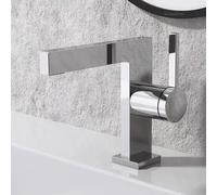 Brushed Gold Basin Faucet Deck Mounted Single Handle Bath Sink Taps Bathroom Accessories Vanity Copper Wash Mixer Tap (Silver)