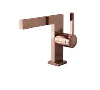 Brushed Gold Basin Faucet Deck Mounted Single Handle Bath Sink Taps Bathroom Accessories Vanity Copper Wash Mixer Tap (Rose Gold)