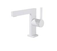Brushed Gold Basin Faucet Deck Mounted Single Handle Bath Sink Taps Bathroom Accessories Vanity Copper Wash Mixer Tap (White)