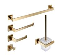 Brushed Gold Bathroom Accessories Set Toilet Holder Toilet Paper Holder Towel Bar Rail Rack Hanger Hook Soap Dish Hardware(Blue)
