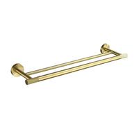Brushed Gold Bathroom Accessories Set Towel Ring Robe Hook Double Towel Bar Brass Toilet Brush Holder Stylish Hardware for Elegant Home Decor