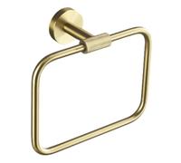Brushed Gold Bathroom Accessories Set Towel Ring Robe Hook Moleté Brass Towel Holder Toilet Brush Hardware Elegant Round Towel Ring for Modern Bathrooms