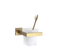 Brushed Gold Bathroom Accessories Toilet Brush Holder Paper Holder Towel Ring Bar Shelf Clothes Hook Soap Dispenser Cup Holder,71BG,Toothbrush