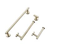 Brushed Gold Bathroom Accessories Towel Bar Bath Robe Hook Hardware Set Shelf for Towels Paper Tissue Holder(4pc a kit)