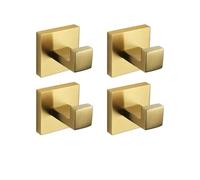 Brushed Gold Bathroom Accessory Set: Elegant 7 Piece Collection with Toilet Brush Holder Paper Holder Towel Rack Robe Hook Soap Dispenser and Cup Holder Stylish & Functional Home Decor