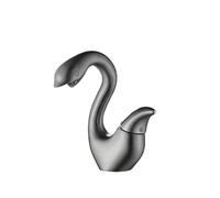 Brushed Gold Bathroom Faucet Brass Mixer Basin Faucet Matte Gray Washbasin Vanity Single Hole Vessel Sink Water Basin Tap (Grey)