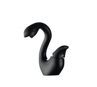 Brushed Gold Bathroom Faucet Brass Mixer Basin Faucet Matte Gray Washbasin Vanity Single Hole Vessel Sink Water Basin Tap (Black)