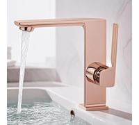 Brushed Gold Bathroom Sink Faucet Brass Basin Hot Cold Water Tap Deck Installation Washbasin Bathroom(G1/2/Rose Gold)