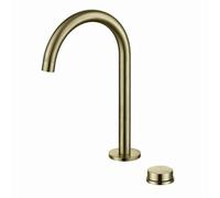 Brushed Gold Bathroom Sink Faucet Dual Hole Swan Neck Mixer Tap for Hot & Cold Water Elegant Kitchen & Bathroom Fixture Modern Design Easy Installation
