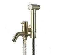 Brushed Gold Bidet Sprayer Faucet, Wall Mount Handheld Cloth Diaper for Toilet, Solid Brass Bathroom Attachment Set Bathing Pets Feminine Hygiene,Style b (Style a)