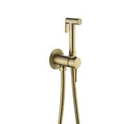 Brushed Gold Bidet Sprayer for Toilet Wall-Mounted Hot & Cold Faucet Handheld Cloth Diaper Sprayer Kit - Ultimate Bathroom Upgrade for Comfort & Cleanliness