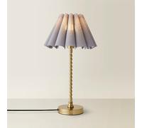 ValueLights Maeve Grey Scallop Pleated Shade Gold Bobbin Table Lamp