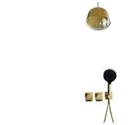 Brushed Gold Concealed wall-Mounted Shower Head Set All-Copper pre-Embedded Cold and hot Water Bathroom(Brushed Gold)