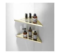 Brushed Gold Corner Shower Shelf - Stainless Steel Floating Storage for Shampoo Soap Bathroom Accessories - Wall-Mountedfor Elegant Bathrooms