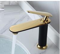 Brushed Gold Full Copper hot and Cold Water Faucet Household Toilet wash Basin Nordic Gold Basin Faucet, Black high