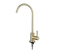 Brushed Gold Gooseneck Kitchen Faucet, Single Lever Drinking Water Tap, Filter Tap for Kitchen Sink, Modern Design, Water Mixer