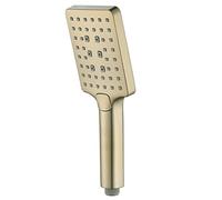Brushed Gold Handheld Shower Head,3 Function Water Saving Shower Head,ABS Square Shower Head with 1.5M Stainless Steel Shower Hose and Holder,A