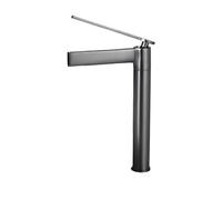 Brushed Gold High-Rise Waterfall Basin Faucet, Single-Handle Deck-Mounted Mixer Tap for Modern Vessel Sinks(Grey Tall)