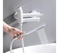 Brushed Gold Kitchen Faucet Single Lever Spring Spout Tap Hot & Cold Water Compatible with Kitchen Sink Durable Brass Construction Modern Design